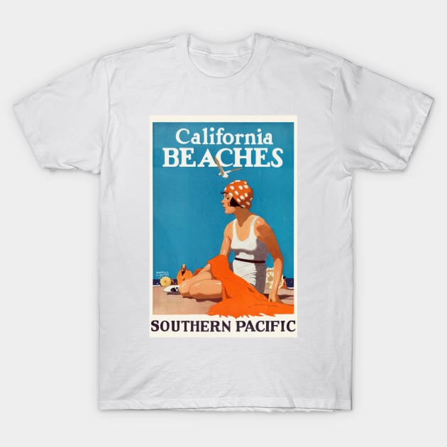 California Beaches Vintage Poster 1923 T-Shirt by vintagetreasure